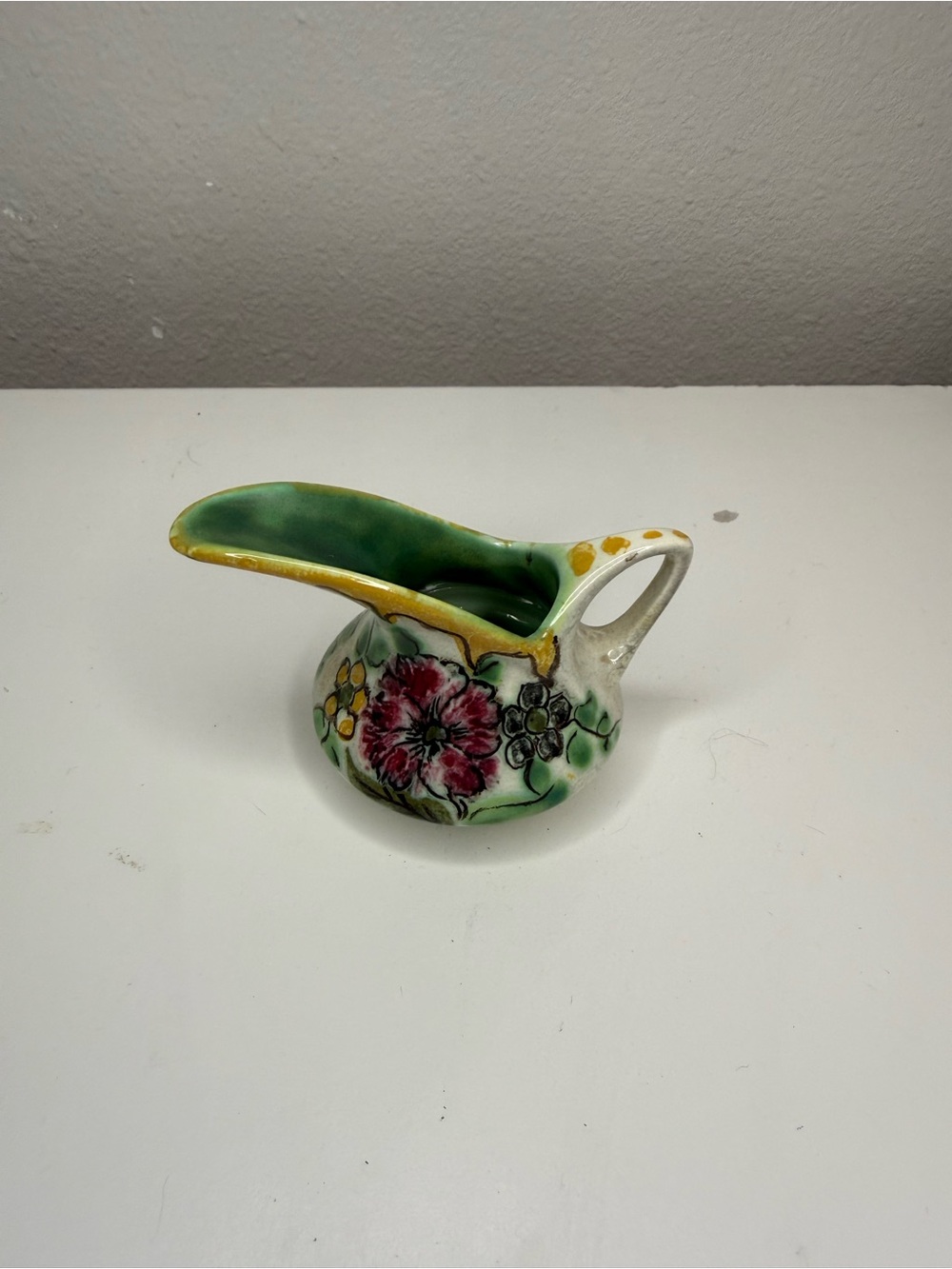 Vintage Royal Zuid Holland Gouda Mini Pitcher PZH Hand Painted Floral Holland